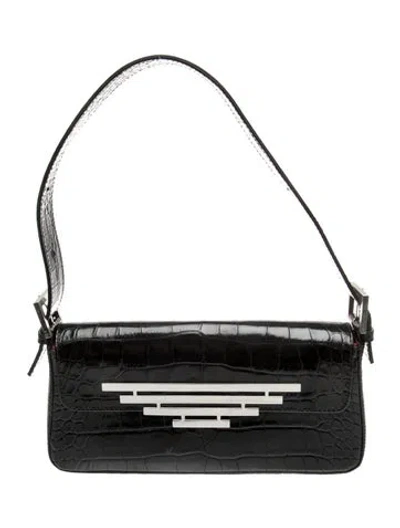 Pre-owned Dorateymur Embossed Leather Shoulder Bag In Black