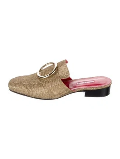 Pre-owned Dorateymur Glitter Mules In Gold
