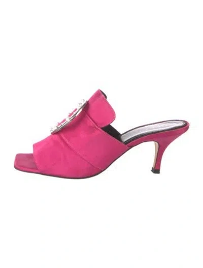Pre-owned Dorateymur Satin Sandals In Pink