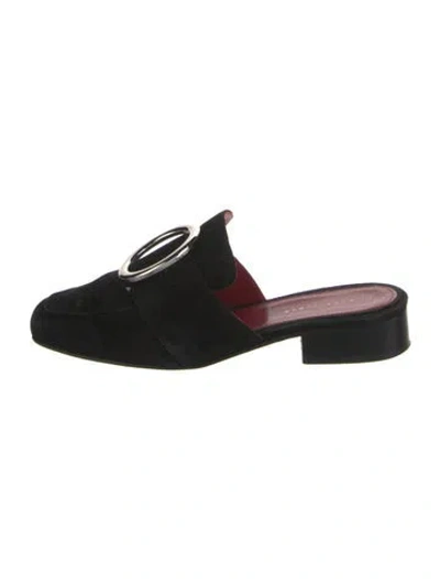 Pre-owned Dorateymur Suede Mules In Black
