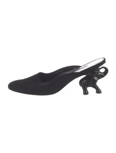 Pre-owned Dorateymur Suede Mules In Black
