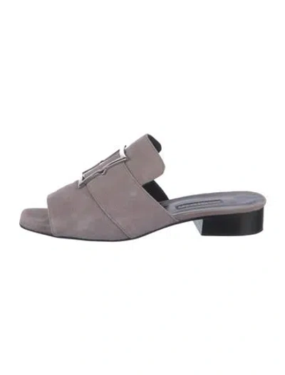 Pre-owned Dorateymur Suede Slides In Purple