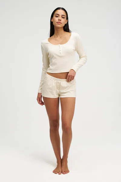 Dore & Rose Henley Sleep Set In White