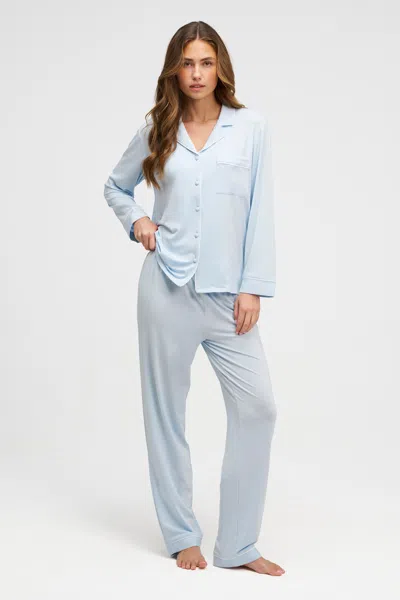 Dore & Rose Long Tencel Pj Set In Blue