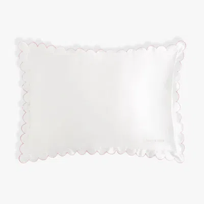 Dore & Rose Scalloped Silk Pillowcase In White