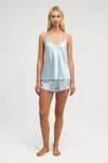 Dore & Rose Silk Cami Set In Blue