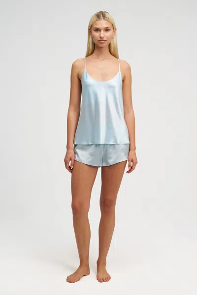 Dore & Rose Silk Cami Set In Blue