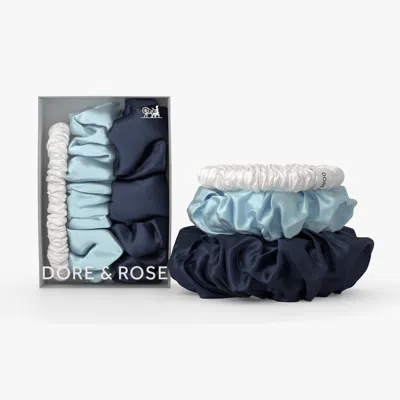 Dore & Rose Silk Scrunchies In White