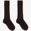 DORE DORE BROWN WOOL & COTTON LONG SOCKS