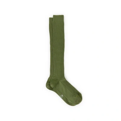 Dore Dore Chaussettes Hautes Côtelé En Laine In Green