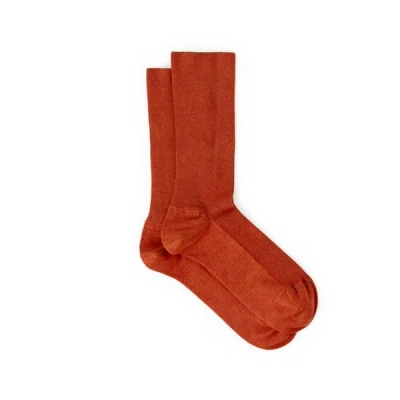 Dore Dore Chaussettes Hautes En Coton Mélangé In Orange
