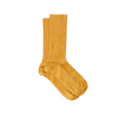 Dore Dore Chaussettes Hautes En Coton Mélangé In Yellow