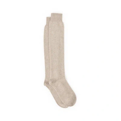 Dore Dore Chaussettes Hautes En Laine Et Cachemire In Sand
