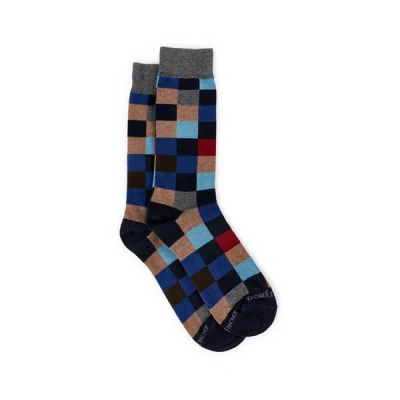 Dore Dore Chaussettes Imprimées En Coton In Blue