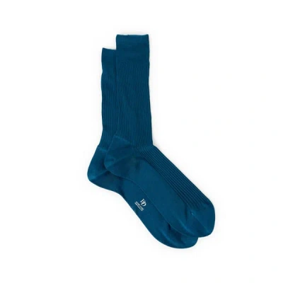 Dore Dore Chaussettes Mi-hautes Côtelées En Coton In Blue