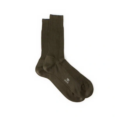Dore Dore Chaussettes Mi-hautes Côtelées En Coton In Brown