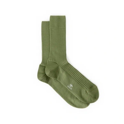 Dore Dore Chaussettes Mi-hautes Côtelées En Laine Mélangée In Green