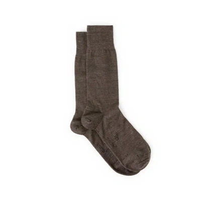 Dore Dore Chaussettes Mi-hautes En Laine Et Coton Mélangés In Brown