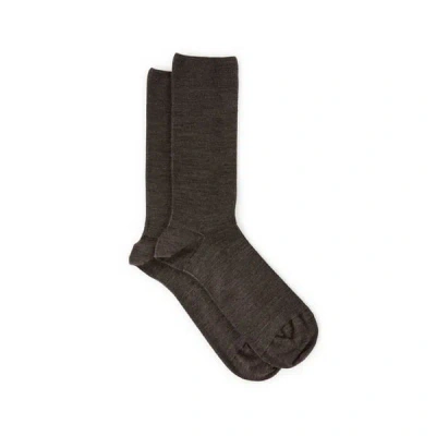 Dore Dore Chaussettes Mi-hautes En Laine Mérinos In Brown