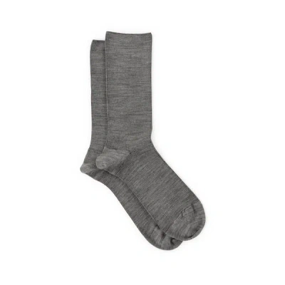 Dore Dore Chaussettes Mi-hautes En Laine Mérinos In Gray