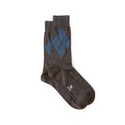 Dore Dore Chaussettes Mi-hautes En Laine Mérinos Mélangée In Brown