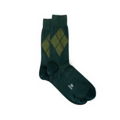 Dore Dore Chaussettes Mi-hautes En Laine Mérinos Mélangée In Green