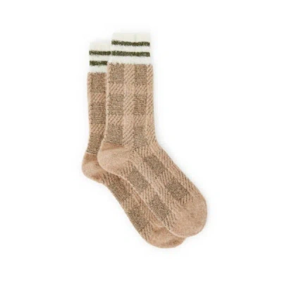 Dore Dore Chaussettes Mi-hautes En Laine Polaire In Sand