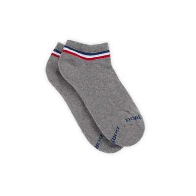 Dore Dore Cotton Trainer Socks In Grey