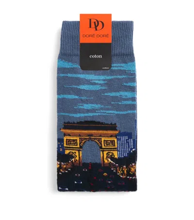 Dore Dore Doré Doré Cotton-blend Champs-elysées Socks In Blue