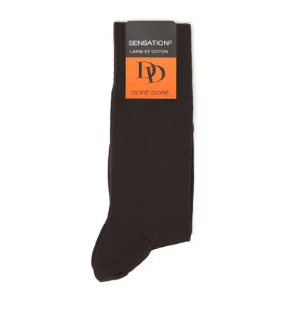 Dore Dore Doré Doré Merino-blend Socks In Brown
