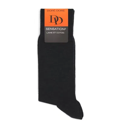 Dore Dore Doré Doré Merino-blend Socks In Black