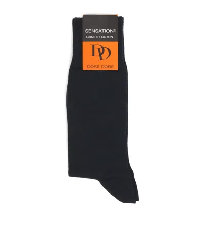 Dore Dore Doré Doré Merino-cotton Blend Socks In Blue