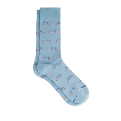 Dore Dore Printed Cotton Socks In Blue