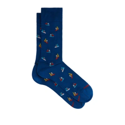 Dore Dore Printed Socks In Blue