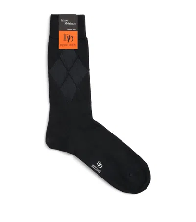Dore Dore Doré Doré Wool-blend Argyle Socks In Black