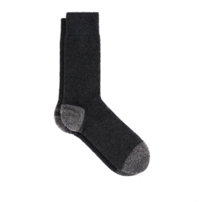 Dore Dore Woolen Fleece Socks In Gray