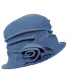 Dorfman Pacific Boiled Wool Cloche In Denim