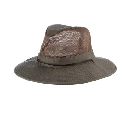 Dorfman Pacific Men's Dorfman-pacific Aspen Twill Mesh Safari Sun Hat In Green