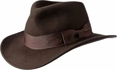 Dorfman Pacific Men's Indy Crushable Wool Felt Hat In Brown In Burgundy