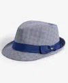 Dorfman Pacific Men's Tattersall Plaid Fedora Hat In Navy