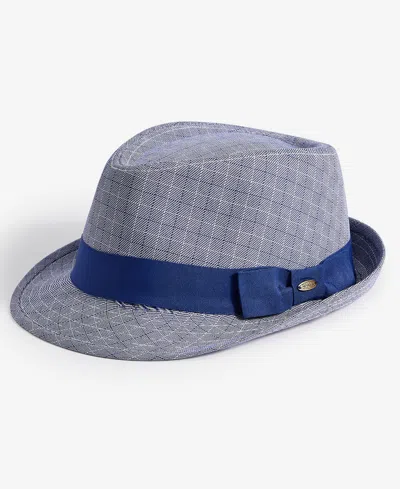 Dorfman Pacific Men's Tattersall Plaid Fedora Hat In Navy