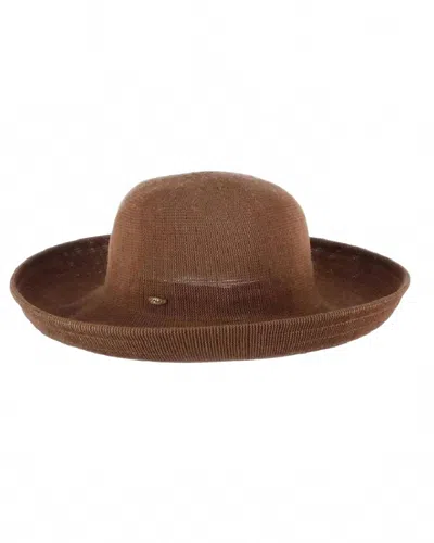 Dorfman Pacific Women's Anji Upturn Poly Knit Brim Hat In Desert In Brown