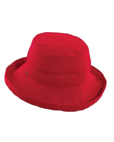 Dorfman Pacific Women's Bari Cotton Med Brim Hat In Red