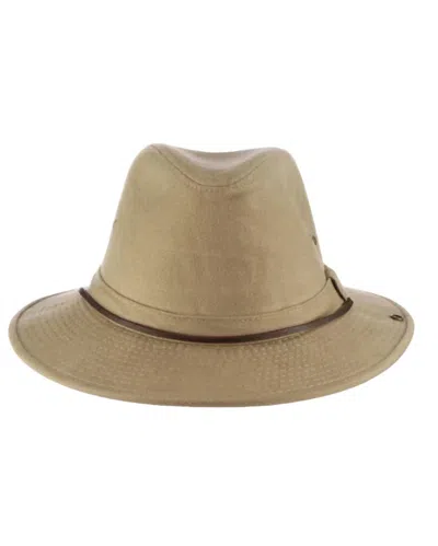 Dorfman Pacific Women's Brushed Twill Outback Hat In Khaki In Neutral