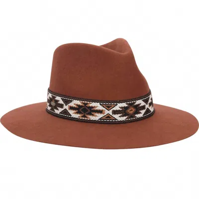 Dorfman Pacific Women's Dona Aztec Band Felt Hat In Brown In Burgundy