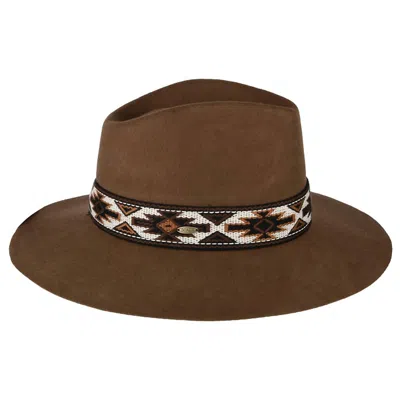 Dorfman Pacific Women's Dona Aztec Band Felt Hat In Pecan In Brown