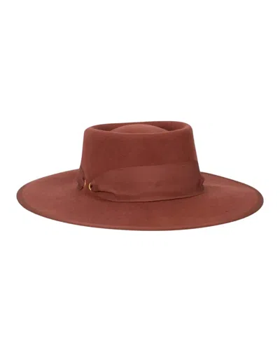Dorfman Pacific Women's Mercedes Wool Felt Wide Brim Hat In Rust In Brown