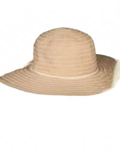 Dorfman Pacific Women's Sonia Ribbon Crown 4 Inch Hat In Khaki In Neutral