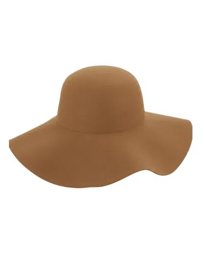 Dorfman Pacific Women's Wool Felt Big Brim Hat In Camel In Brown