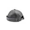 Doria 1905 Men's Black Faux Leather Docker Cap In Black